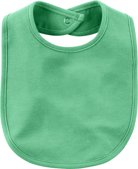 Top view of isolated green baby bib